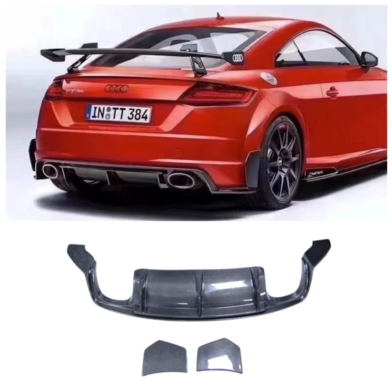 For Audi TT TTS TTRS 2015 2016 2017 2018 High Quality Carbon Fiber Car Bumper Lip Rear Diffuser Spoiler Protector Cover