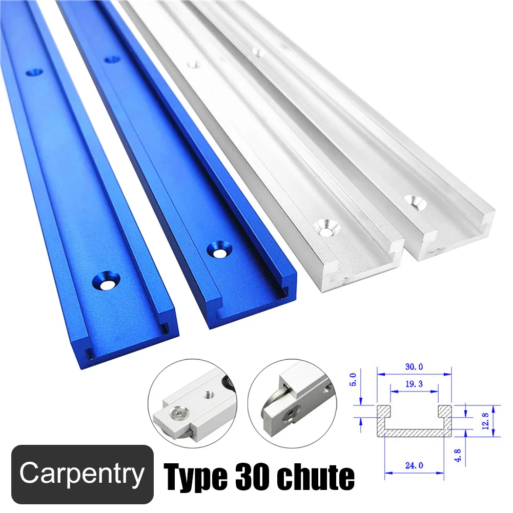 

300-600mm Woodworking T-slot Miter Track Aluminum Alloy T-Track Miter Gauge Track Slot for Wood working Workbench Tools