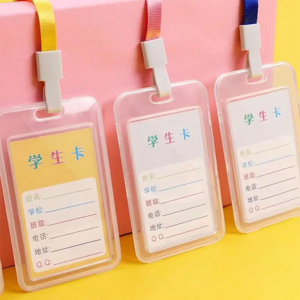 

Acrylic Cover ID Card Holder Student Bus Meal Card Case Transparent Relief Material Cartoon Plastic Design ﻿ Card Sleeve Y2H3