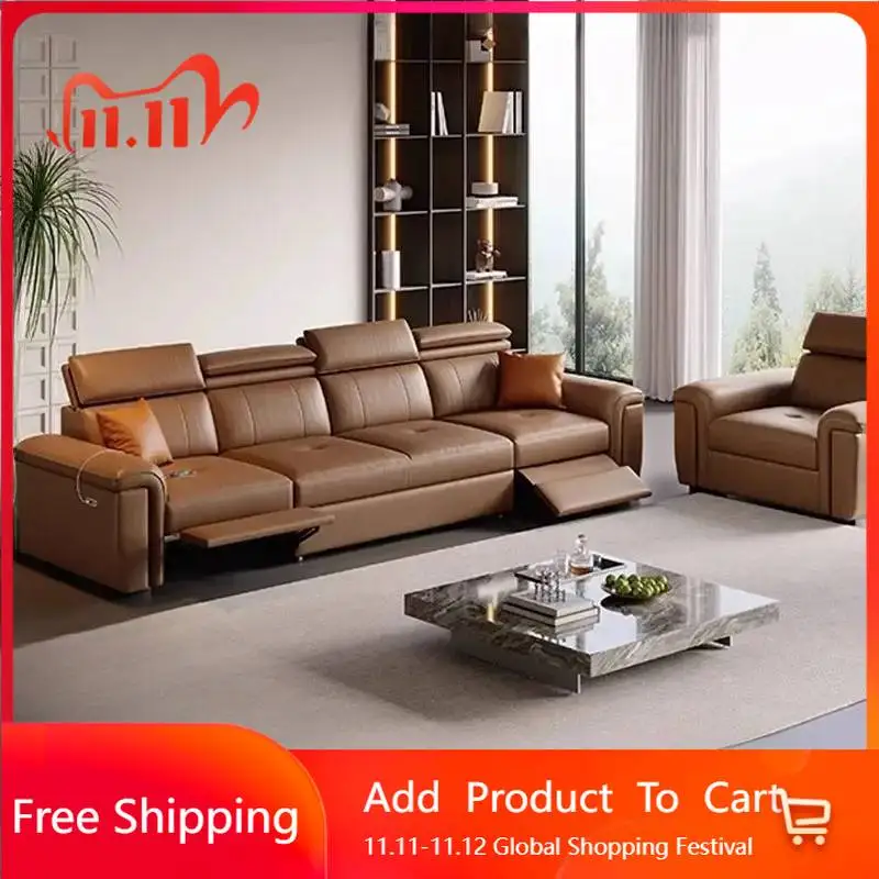 أريكة غرفة المعيشة البنية المريحة، تصميم دعم الظهر، كرسي الصالات، أرائك غرفة المعيشة، أثاث Divano العصري الفاخر #1