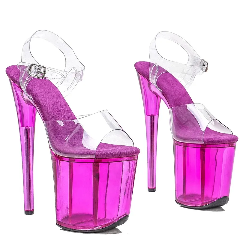 20cm/8inch PVC Uppre New Color Women\'s High Heel Sandals Sexy Model Show Shoes And Pole Dancing Shoes 069