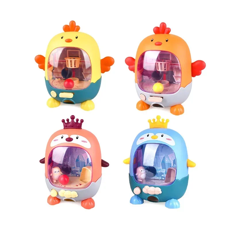 Juguete Montessori de dibujos animados para niños, máquina de tiro de pollo, pingüino, máquina de fútbol, Catapulta de dedo, juguetes educativos, regalos para niños