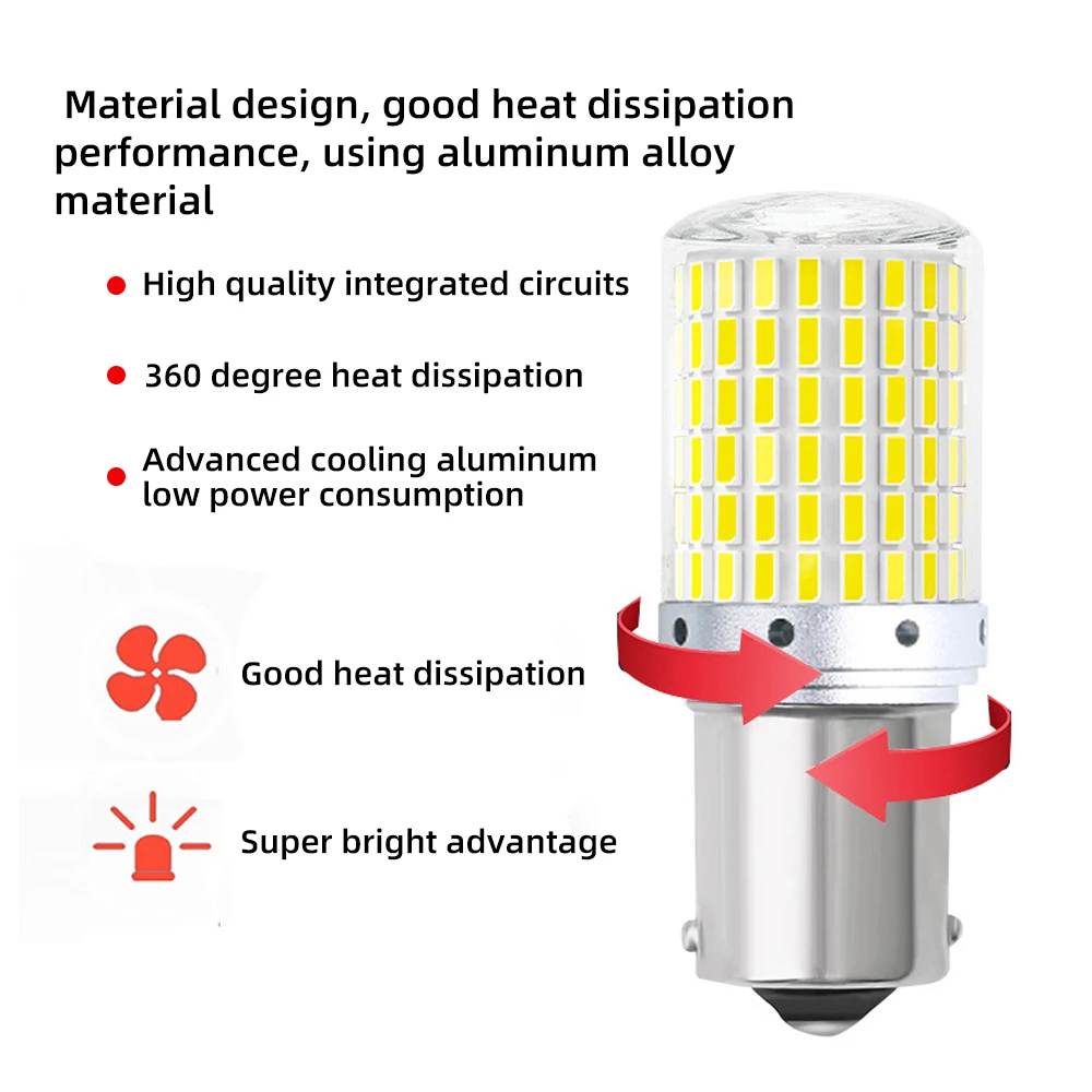 أضواء سيارة مصباح إشارة 1156 PY21W BAU15S 1157 P21/BAY15D T20 7440/W21W 144SMD Led لمبات سيارة بدوره ضوء لا خطأ في Canbus 12-24 فولت
