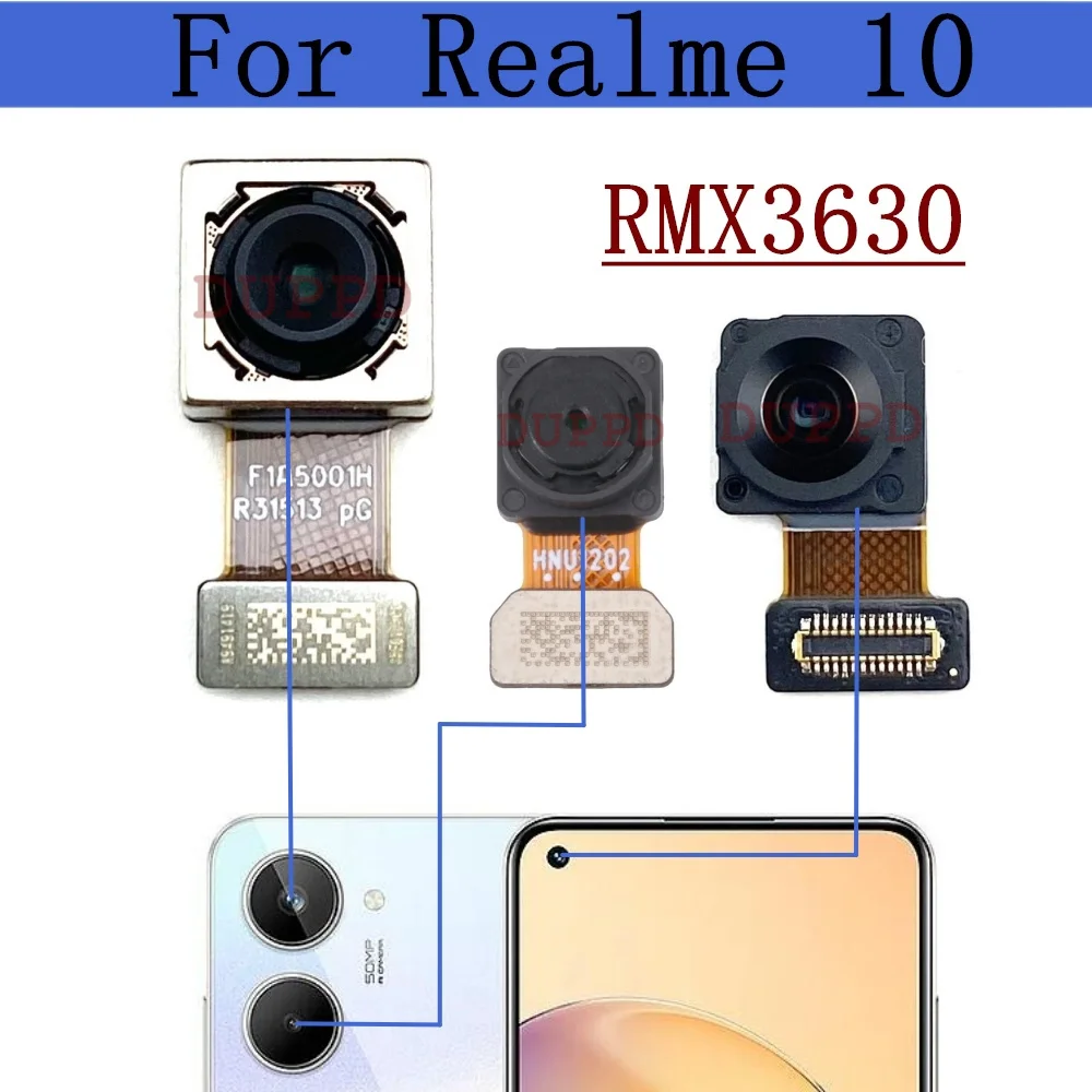 

Оригинальная фронтальная камера для селфи для Realme 10 RMX3630 задняя большая основная задняя камера заднего вида гибкий кабель для замены мобильного телефона