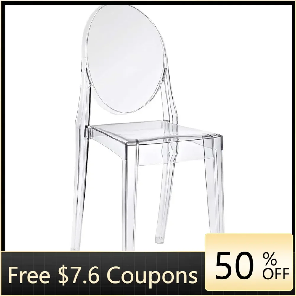 

Casper Modern Acrylic Stacking Kitchen and Dining Room Chair in Clear - Fully Assembled Freight Free Chairs for Kitchen Home