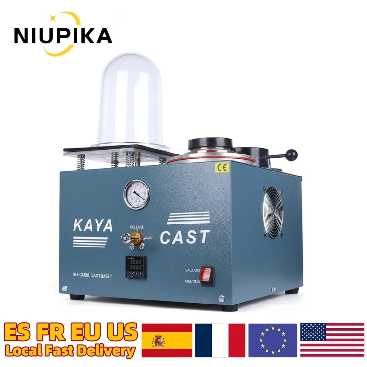 2L Vacuum Jewelry Casting Machine 3CFM 1/2HP Combination Lost-wax Investing Casting Melting Machine for Metal