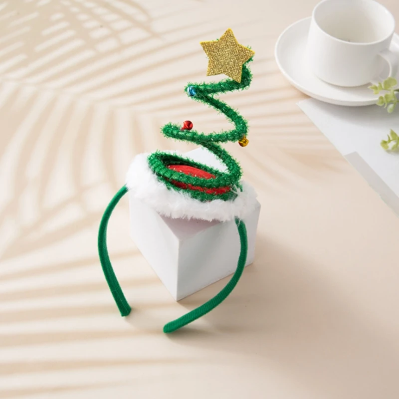 Christmas Springy Coil Tree Hair Bands Tree Headband Party Decoration Supplies for Creative Holiday Hair Styling Pr