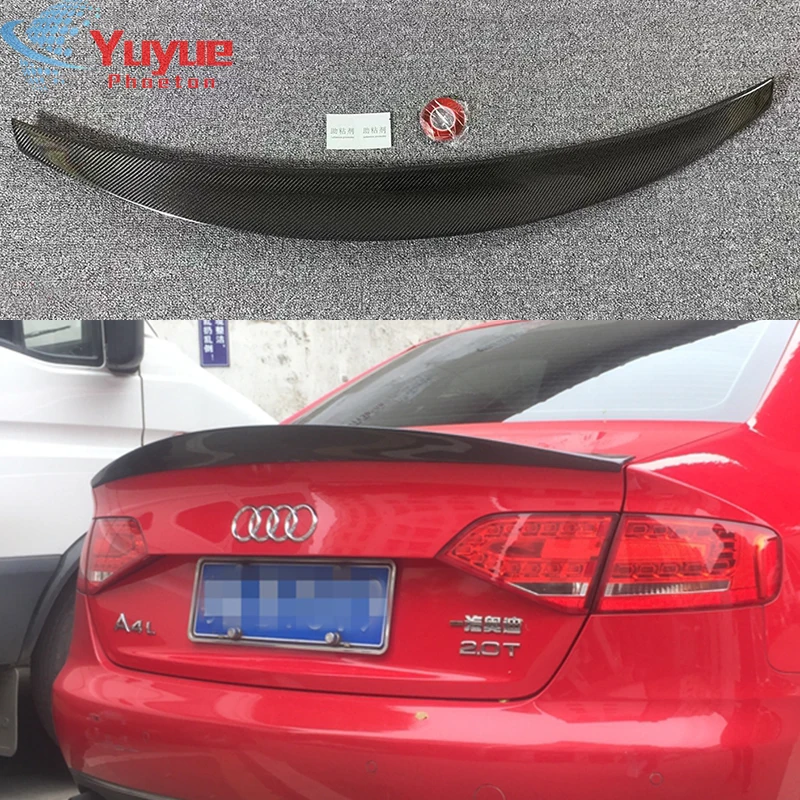 

For Audi A4 S4 B8 B8.5 4 Door Sedan 2009 2012 2016 HK Style High Quality Carbon Fiber Rear Wing Roof Rear Box Decorated Spoiler