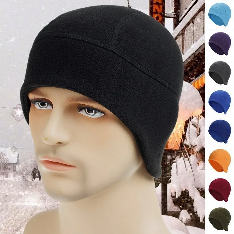 Outdoor Fleece Hat Men Winter Hat Cycling  Camping Beanies Military Women Ear Protection Windproof Warm Sports Bike