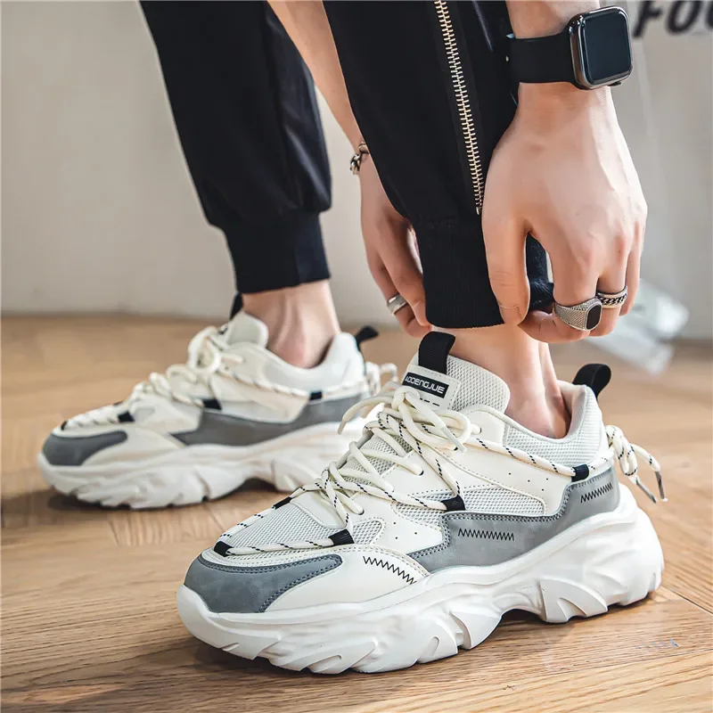 Trend Sport Running Sneakers Men Street Style Walking Shoes Men Breathable Chunky Casual Shoes Sneakers Male Training Shoes