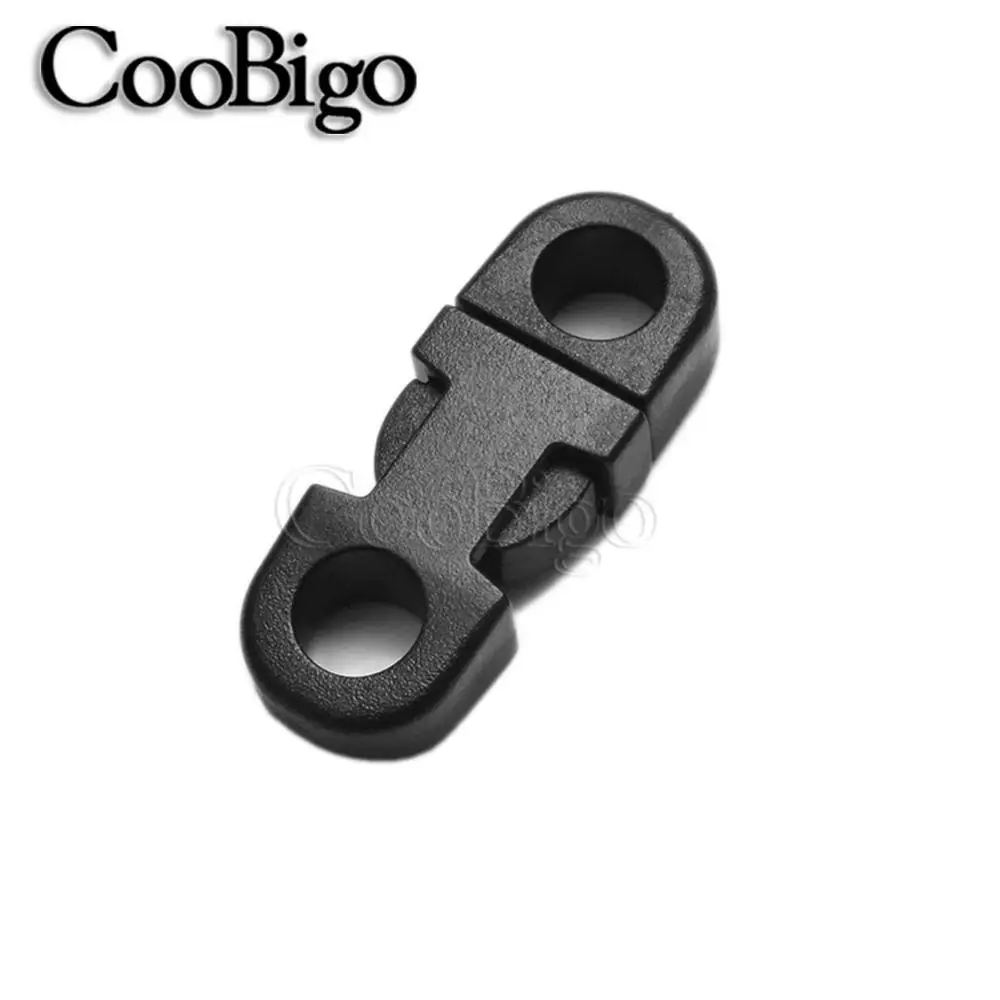 Mini fibbie a sgancio laterale per braccialetto Paracord braccialetto esterno zaino indumento animali collare borsa corda parte plastica nera 10