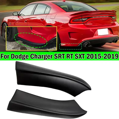 2x Rear Bumper Lip For Dodge Charger SRT RT SXT 2015-2019 Rear Side Bumper Aprons Anti-scratch Guard Exterior Accessory
