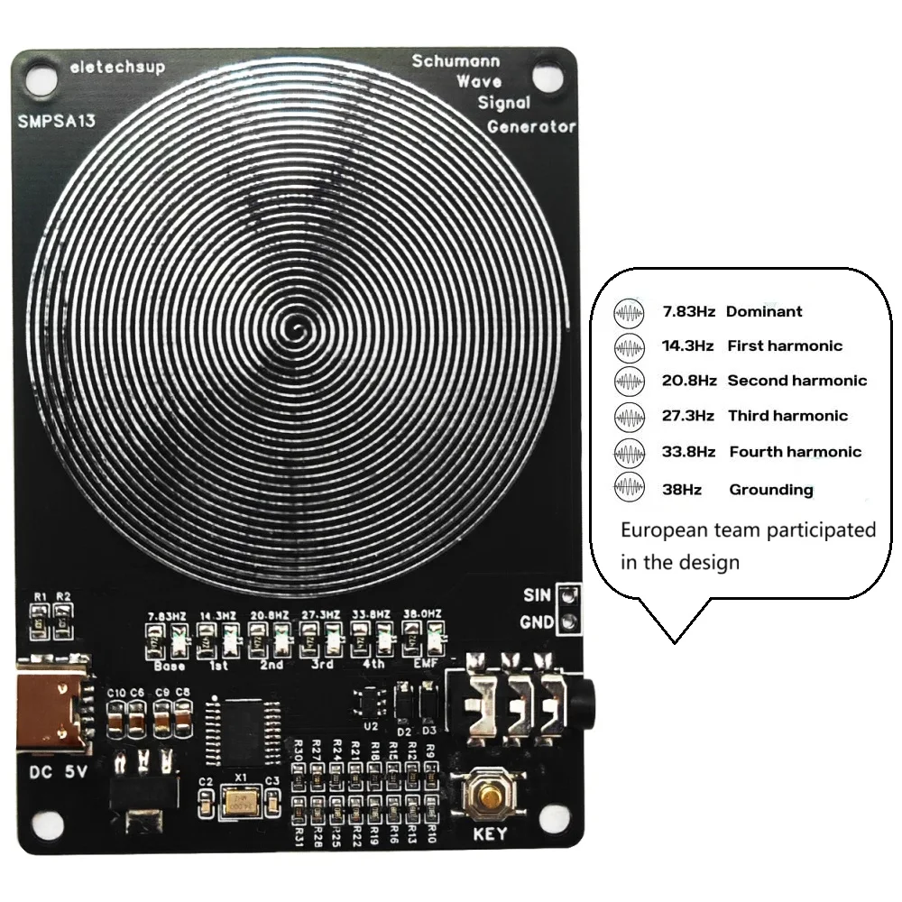 

Earth's Heartbeat Harmonic Scalar 7.83 14.3 20.8 27.3 33.8 38HZ Cycle Schumann Resonance Generator for Mental Health Pure Heart