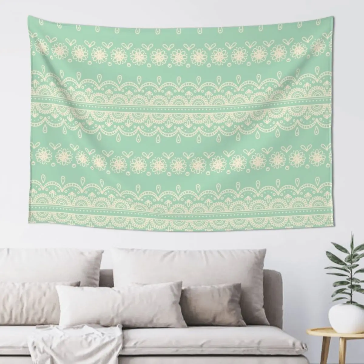 

Minty Lace Border Tapestry Home Decorations Wall Decorations Tapestry