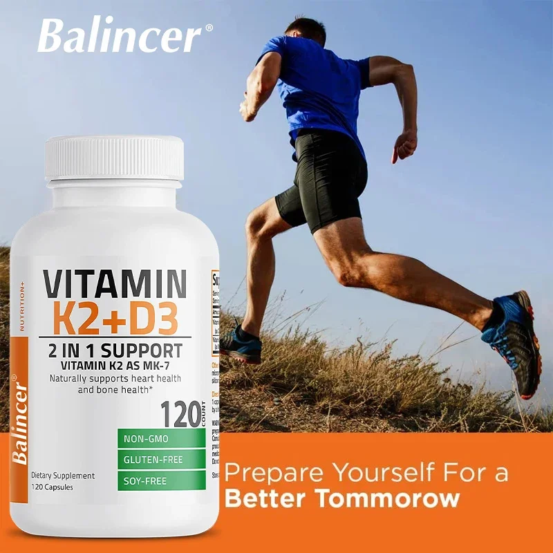 Vitamin K2 (MK7) with D3 Supplement Non-GMO Formula Vitamin D and K Complex, Natural Support for Heart Immune Bone Health