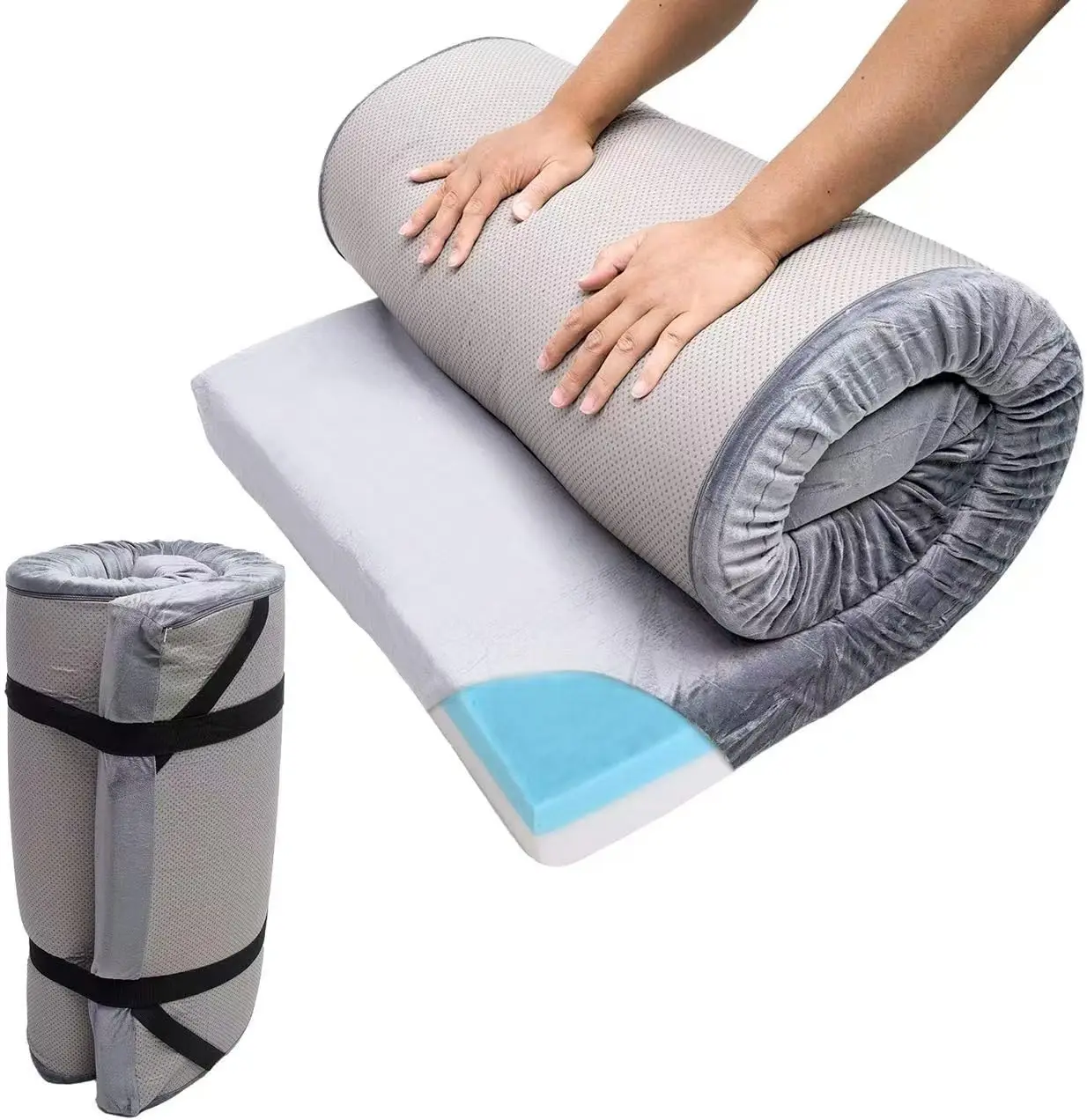 Colchón de camping impermeable para adultos: colchoneta para dormir plegable enrollable