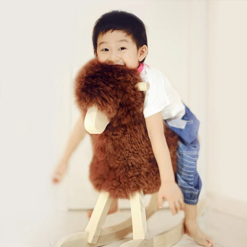 Rocking horse children's chair Nordic solid wood adult dual-purpose gift model room decorative chair