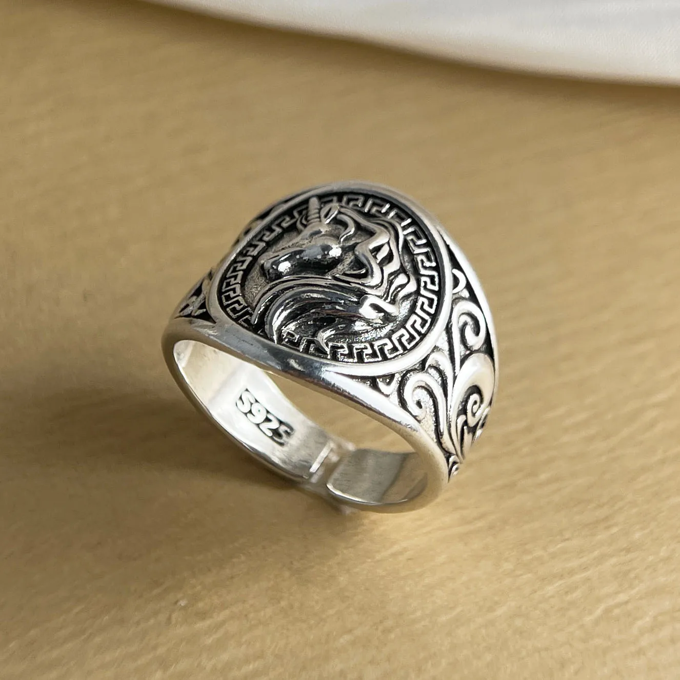 خواتم من الفضة الإسترليني عيار 925 للنساء مجوهرات رفيعة هندسية قابلة للتعديل على شكل ورقة شجر كلاسيكية كهدية لحفلات أعياد الميلاد #5