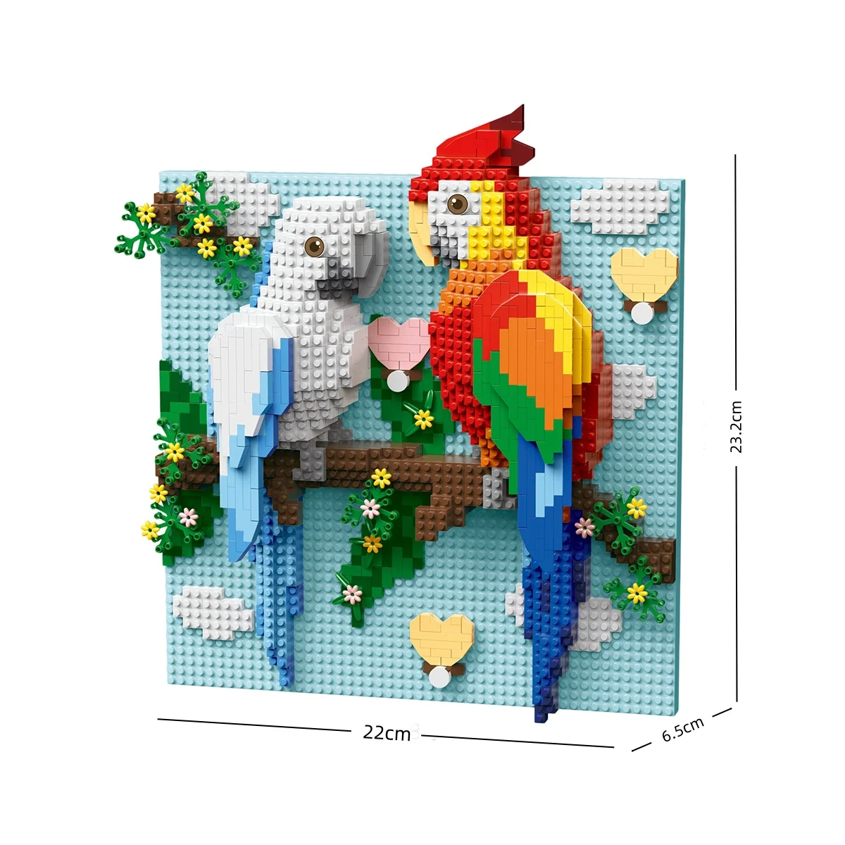 KNEW BUILT Chameleon, Parrot, kreative 3D-Tier-Wandmalerei, Mikrobausteine – DIY-Desktop-Dekoration, Puzzle-Spielzeug, Weihnachts- und Geburtstagsgeschenk – Detail 7