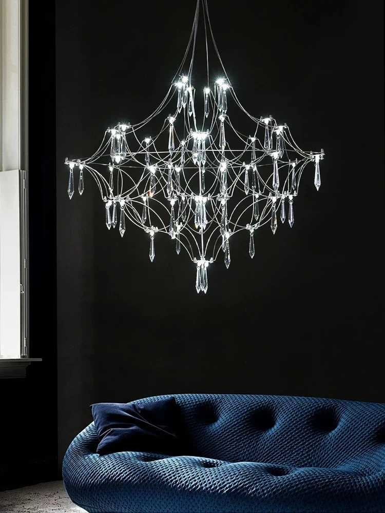 Cube lumineux étoiles partout dans le ciel, éclairage de luxe en cristal pour salon, salle à manger, chambre à coucher, Villa, bâtiment Duplex