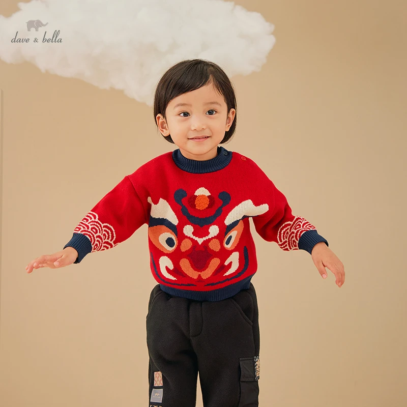 

Dave Bella Winter Children Clothes Children Fashion Sweater Appliques Sweater Boys High Quality Clothes Girls Sweater DB4224492