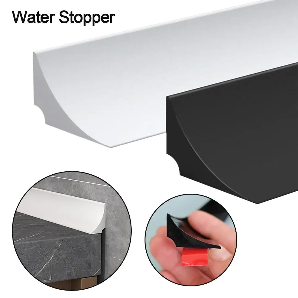 Self-Adhesive Silicone Bathroom Water Stopper Water Retaining Strip Bendable Bathroom Door Washing Machine Shower Dam Barrier