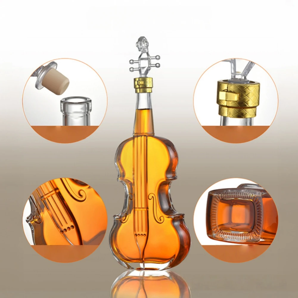 

Скрипка, бутылка красного вина, художественная бутылка вина, креативное прозрачное стекло, украшение для дома, спальни, рабочего стола