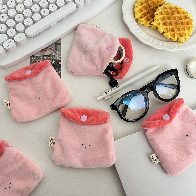

1Pc Cute Cartoon Creme Brulee Plush Coin Purse Kids Creative Mini Storage Bag Portable Earphone Cosmetics Cards Key Organizer