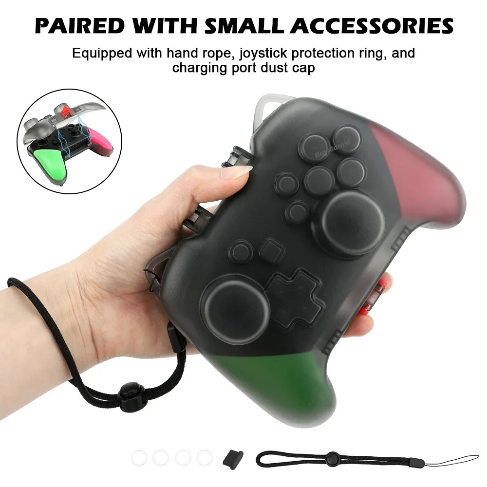 NEW Transparent Clear Crystal Case Controller Protective Cover Handle Shell with charging port For Switch Pro Controller