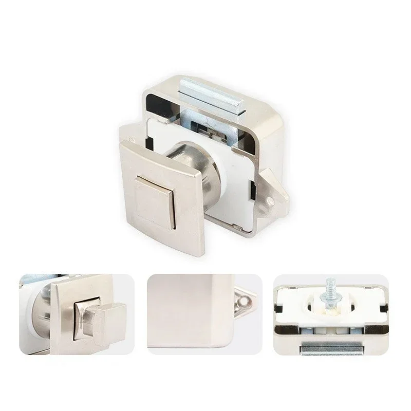 

10pcs RV Cabinet Locks Yacht Drawer Lock Wall Cabinet Bolt Keyless House Wheel Boat Square Button Handle Lock Hardware