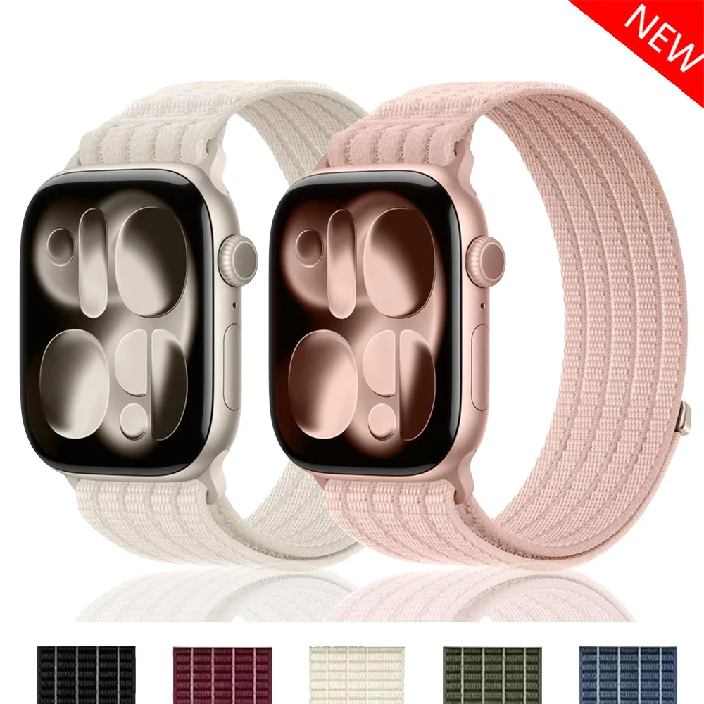 Nylon Sport Straps for Apple Watch Bands 40mm 44mm 46mm 45mm 42mm 49mm Brecelet iWatch Series SE 11 10 9 8 7 6 Accessories
