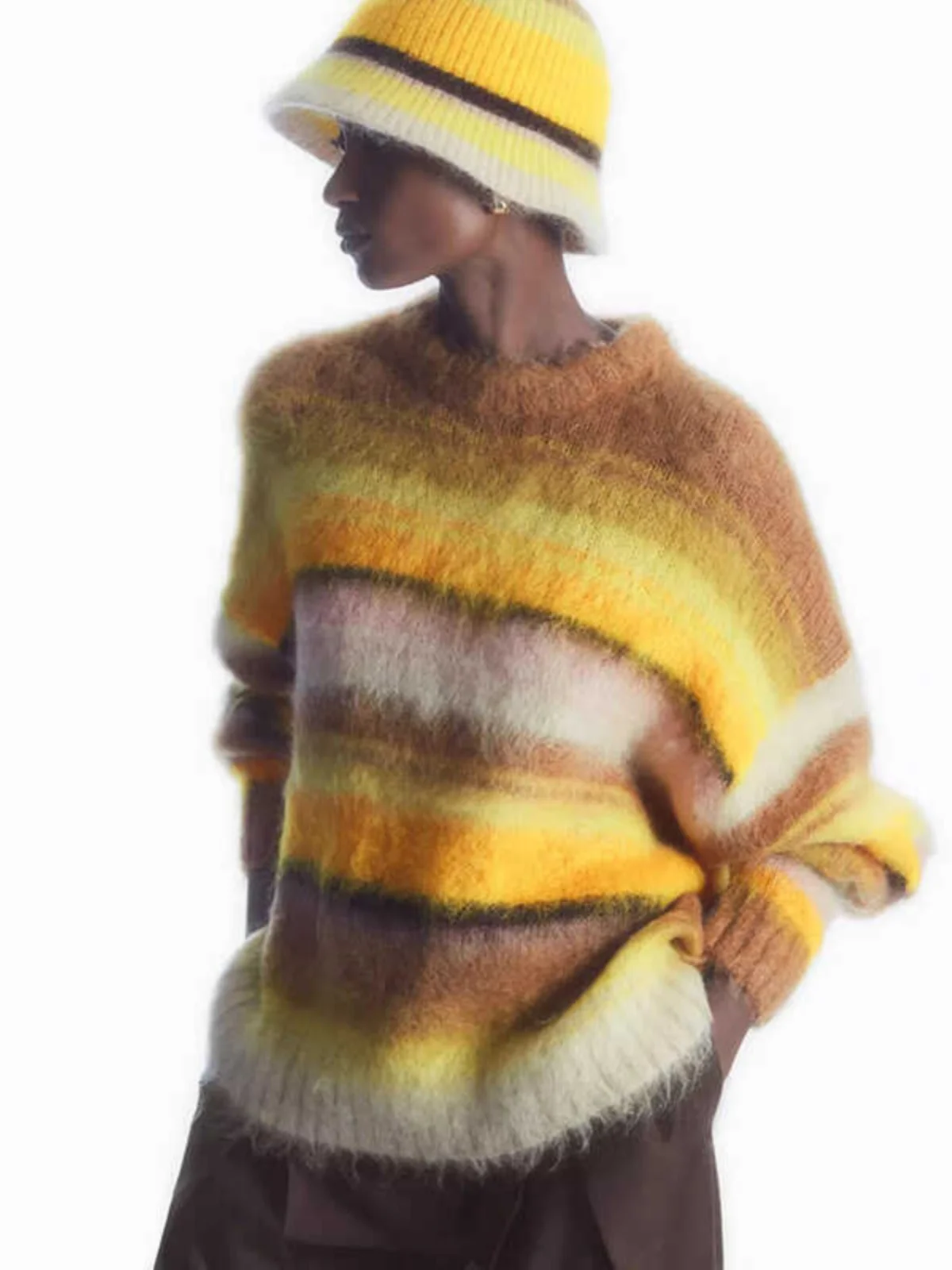 

Свободный крой, трикотаж из смеси камней, мягкий круглый свитер Ne, удобная осенне-зимняя женская модная повседневная одежда