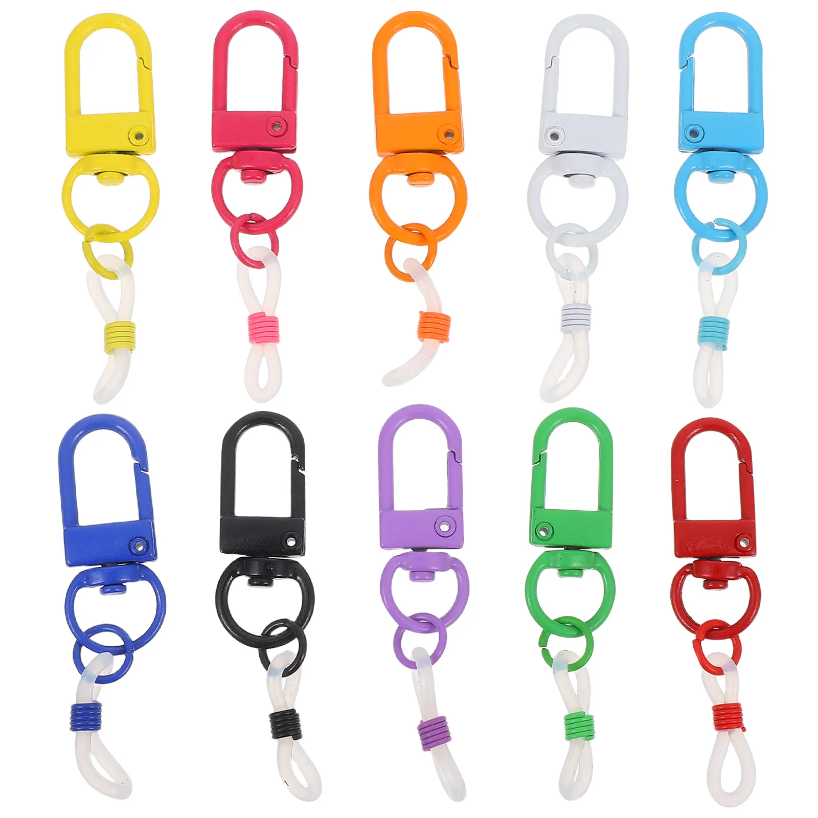 

10 Pcs Retractable Pen Silicone Holder Nurse Badge Zinc Alloy Lanyard Attachment