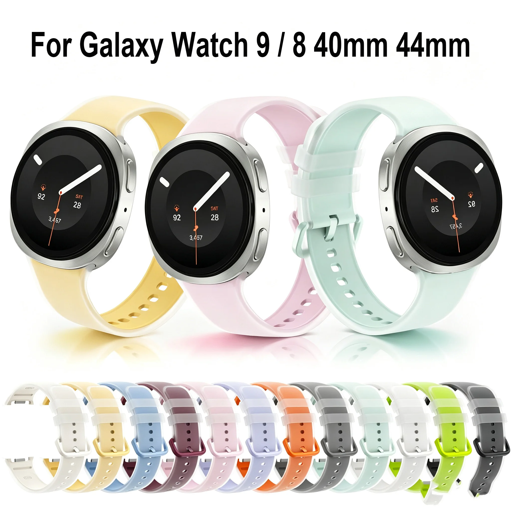 Official Translucent Silicone Strap for Samsung Watch 9 8 40mm 44mm No Gaps Band for Galaxy Watch 8 Classic 46mm Sports Bracelet