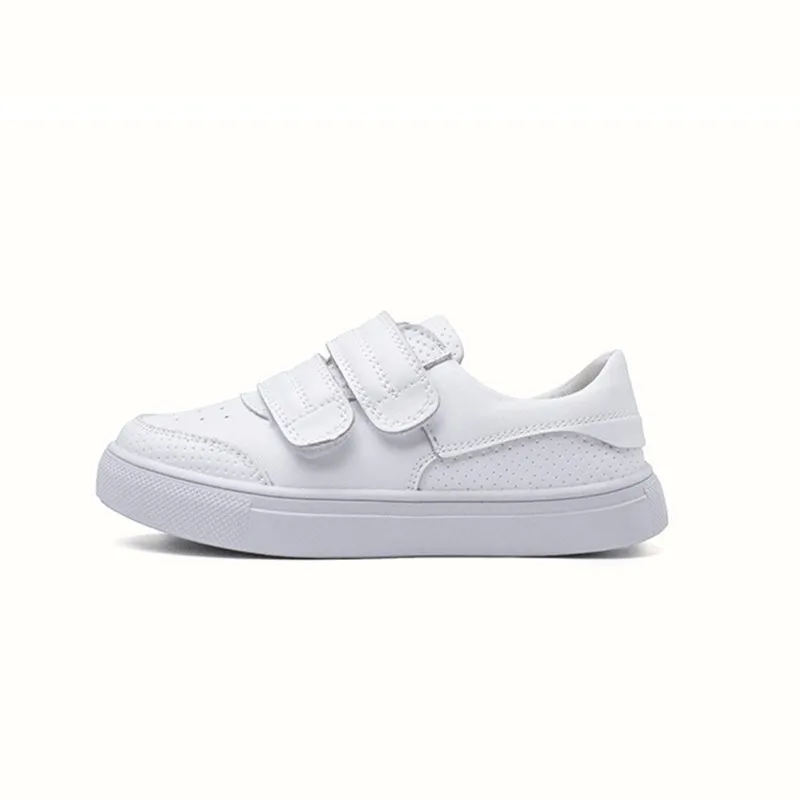 2024 nuove scarpe per bambini in vera pelle bianca per bambini appartamenti suola morbida traspirante Outdoor Tennis Fashion Toddler Boys Girls