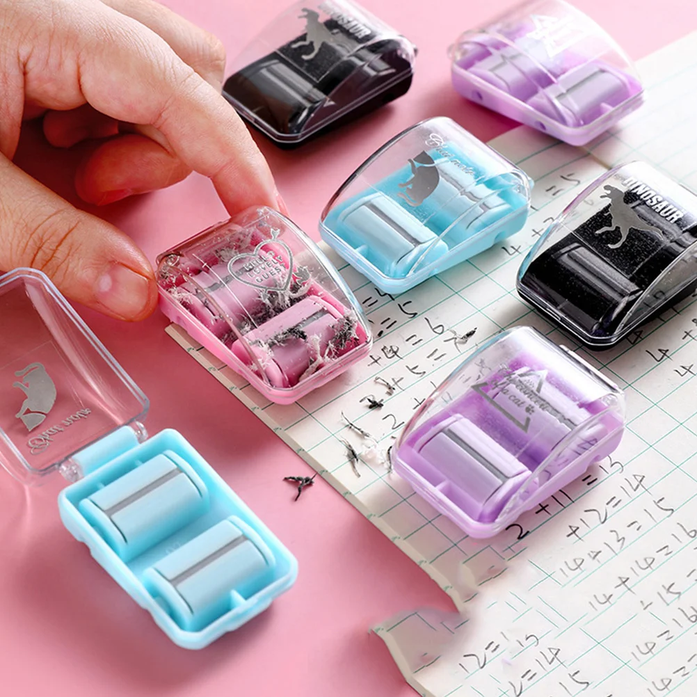 2 Sets Desktop Cleaner Portable Crumb Collector Mini Eraser Accessories Chip Box Roller Plastic Household