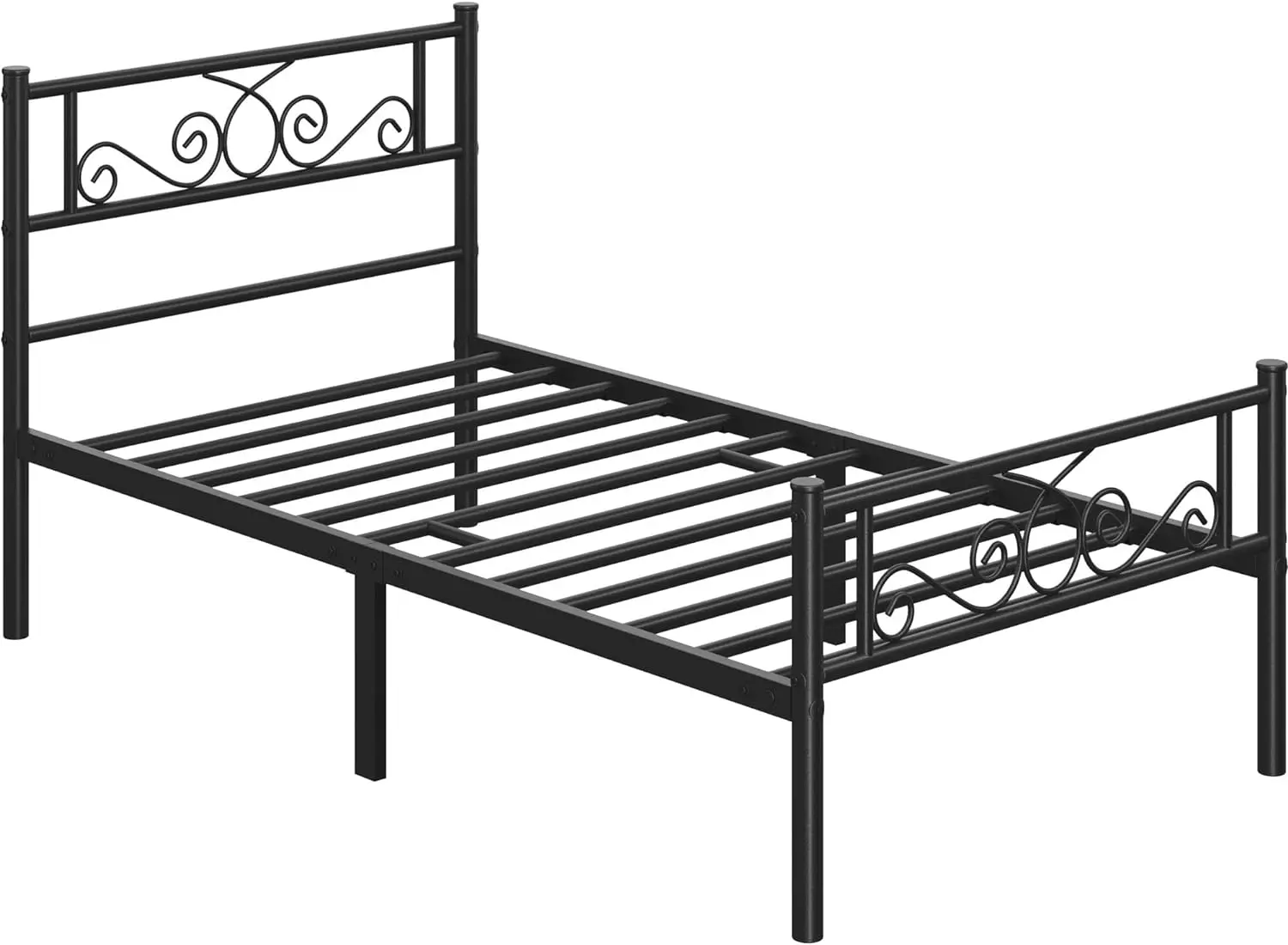 

13 inch Classic Metal Bed Frame with Headboard Mattress Foundation/Platform Bed/Slatted Bed Base,Twin Size