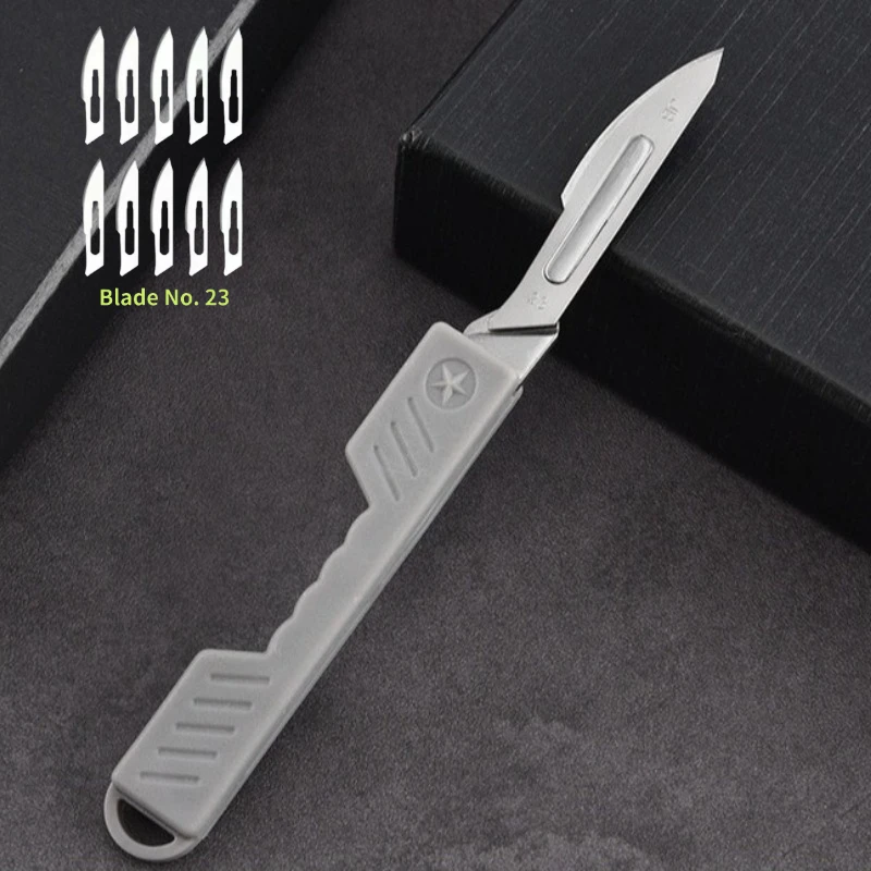 أداء صغير للطي تكلفة الآلات مشرط الطبية سكين للفرد EDC في الهواء الطلق تفريغ سكين جيب مادة PP #1