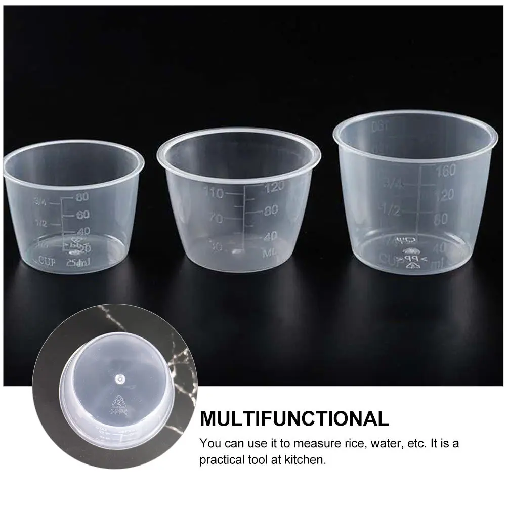 

30Pcs Rice Measuring Cups Food Grade Plastic Wide Mouth Kitchen Measure Tool Accurate Scale Liquid Dry Rice Measuring Cup