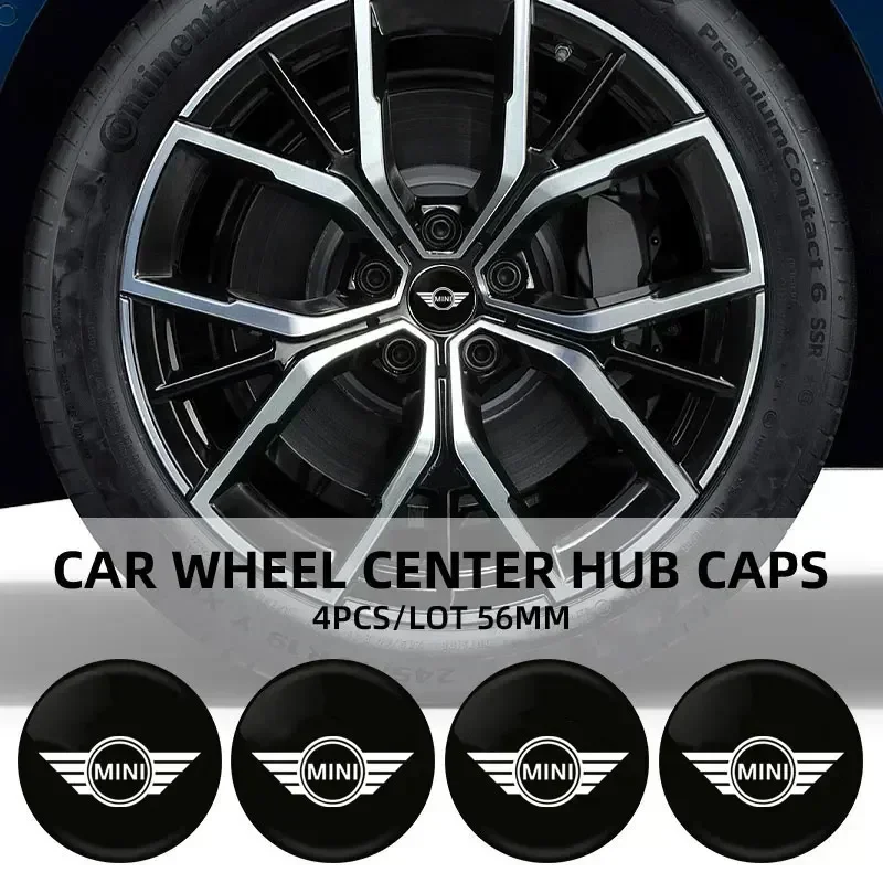 

4pcs 56mm Car wheel hub cover badge stickers For MINI JCW CLUBMAN COUNTRYMAN CLUBVAN VAN Vision R55 R56 F55 F56 Car Accessories