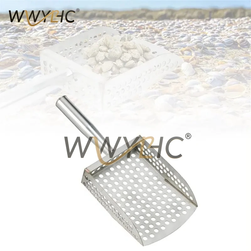 Portable Mesh Sand Sieve Shovel, Suitable for Beach Sand Digging Clams Seashell Filtering Tool
