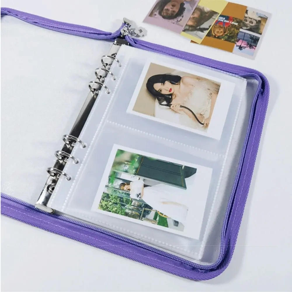 Reusable Loose-leaf Binder Cover Multi Pockets Zipper Closure A5 Sticker Collect Book Glitter Refill Transparent Photo Album