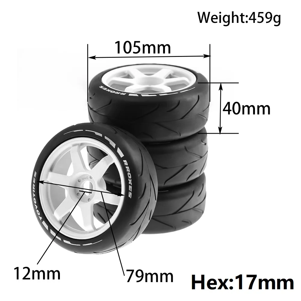 105mm 1/8 RC Off-Road Buggy Tires Wheel 17mm Hex for ARRMA Traxxas Redcat Team Losi Kyosho VRX HPI WR8 HSP Hobao 1:8 RC Car