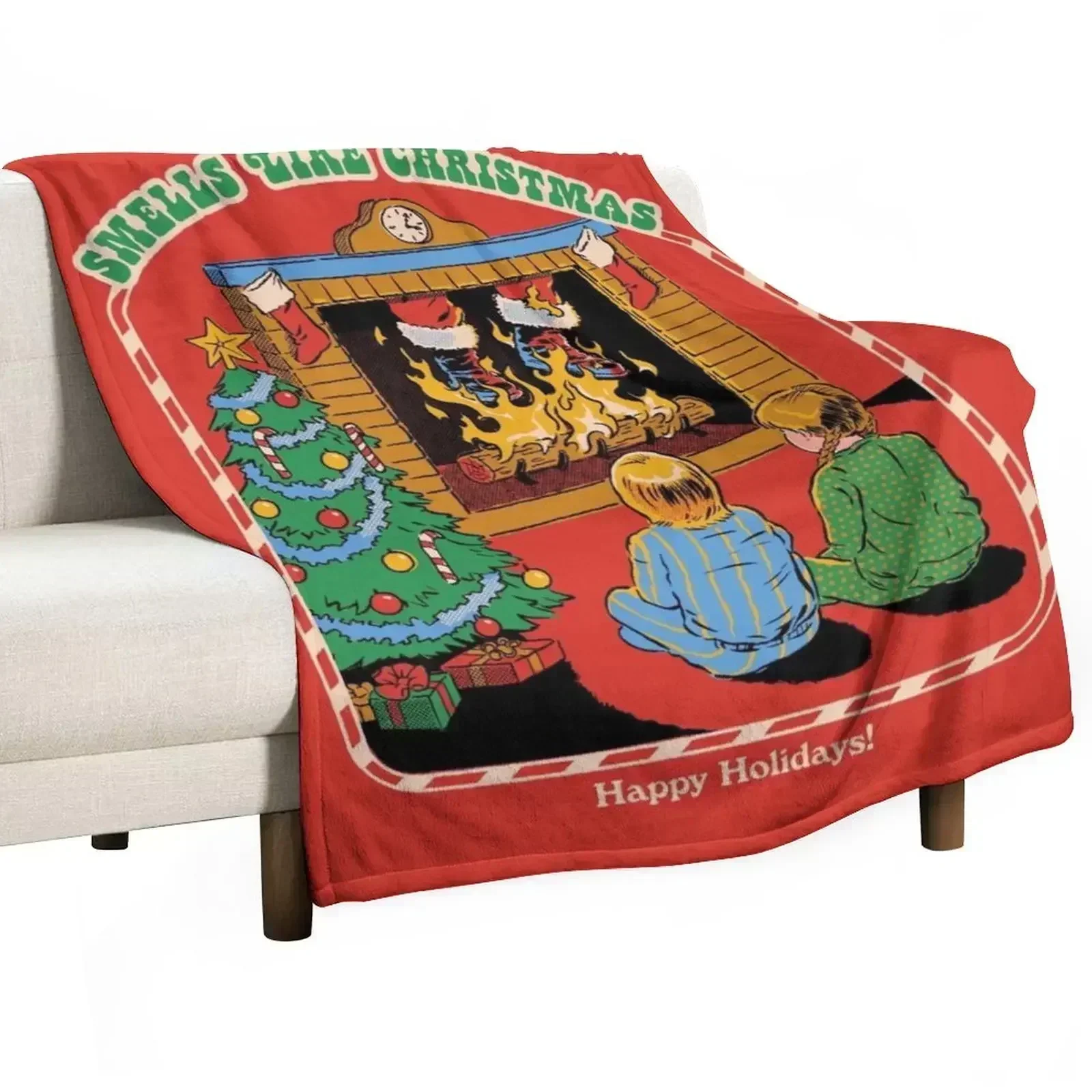 Smells Like Christmas Throw Blanket Cozy Throw Blanket for Bed Sofa Chair