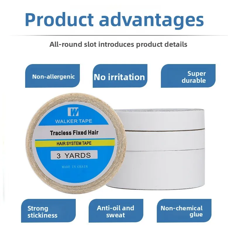 

Professional Hair Extension Tape PU Double Sided Adhesive for Invisible Weft Bonds No Residue and Strong Hold