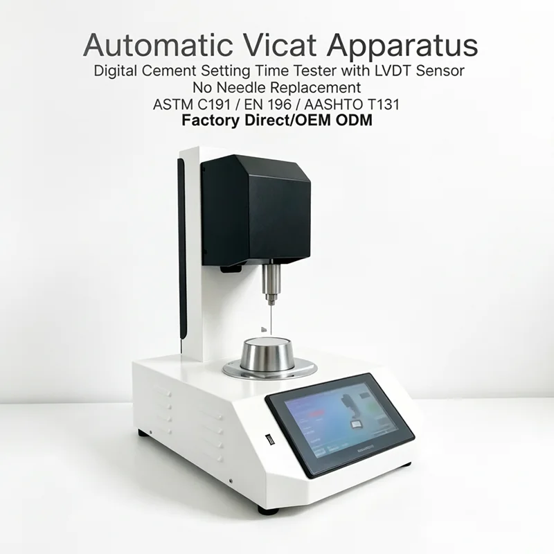 Automatic Vicat Apparatus Digital Cement Setting Time Tester with LVDT Sensor - No Needle Replacement, ASTM C191 / EN 196