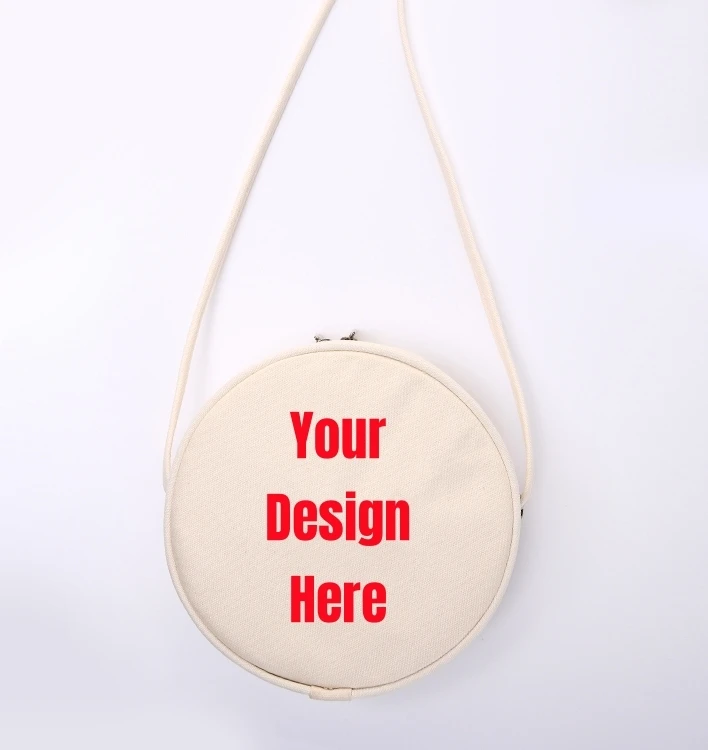 Custom Round Bag 3D Your Pattern Bags Dropshipping Canvas Women Mini Handbags Shoulder Tote Crossbody for Mom Girlfriend Gifts