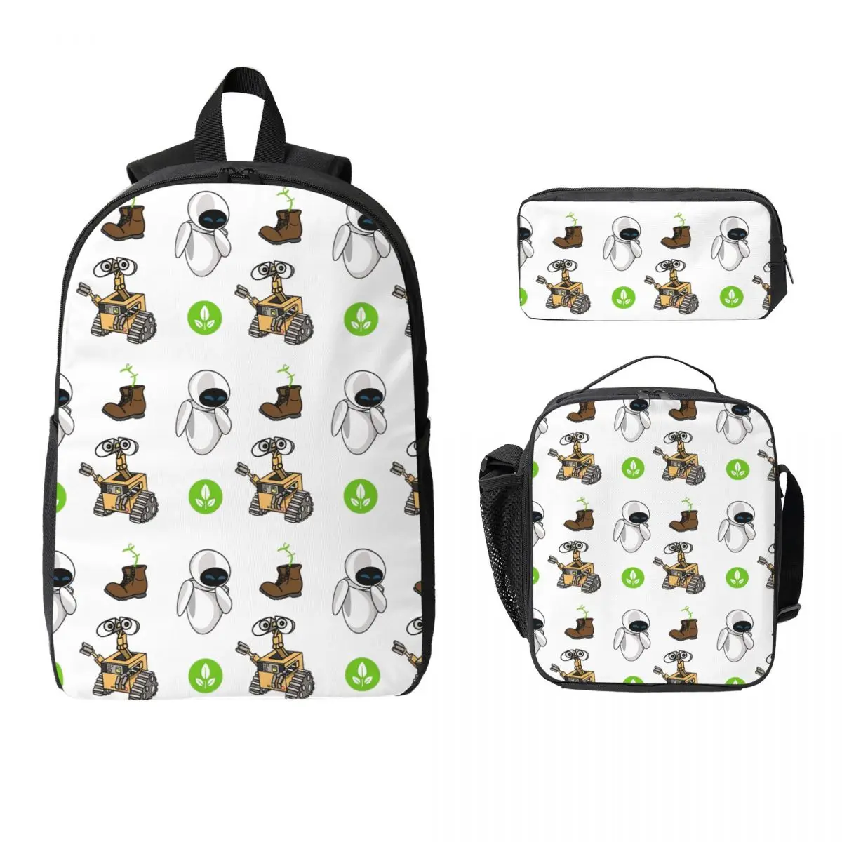 

Wall-e Bundle Backpack Student Boys Girls BookBag School Bag Laptop Shoulder Bags 3ps Insulated Lunch Bag Pencil Case