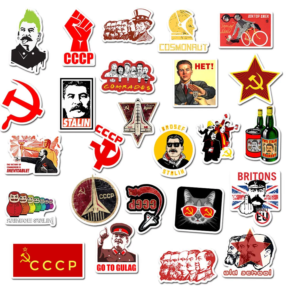 10/30/50 pçs retro união soviética stalin urss cccp het adesivos decalque skate carro portátil bagagem telefone engraçado adesivo crianças brinquedo