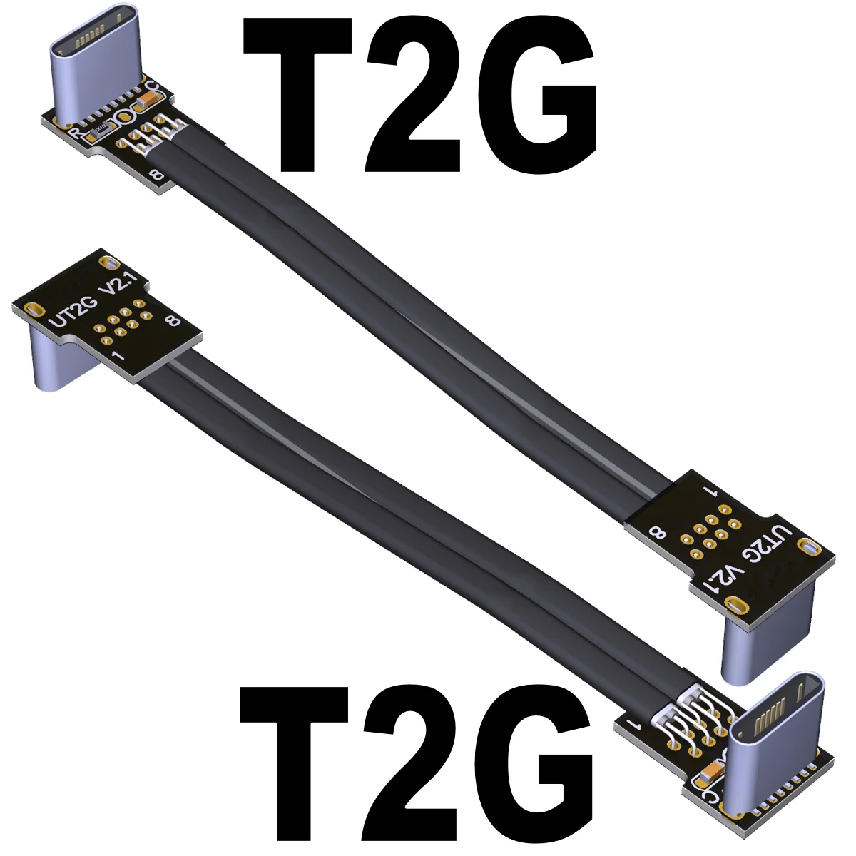 كابل USB 2.0 مسطح من النوع C إلى النوع C بسرعة 480 ميجا بت في الثانية للشحن ومزامنة البيانات قابلة للطي 90 درجة USB C سلك ذكر إلى ذكر للصور الجوية FPV